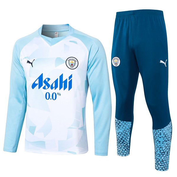 Sudadera De Training Manchester City 2024 2025 Blanco Azul